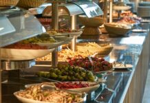 food buffet with different foods