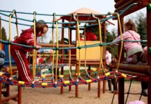 children playing in park