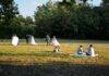 park location with people clicking photos